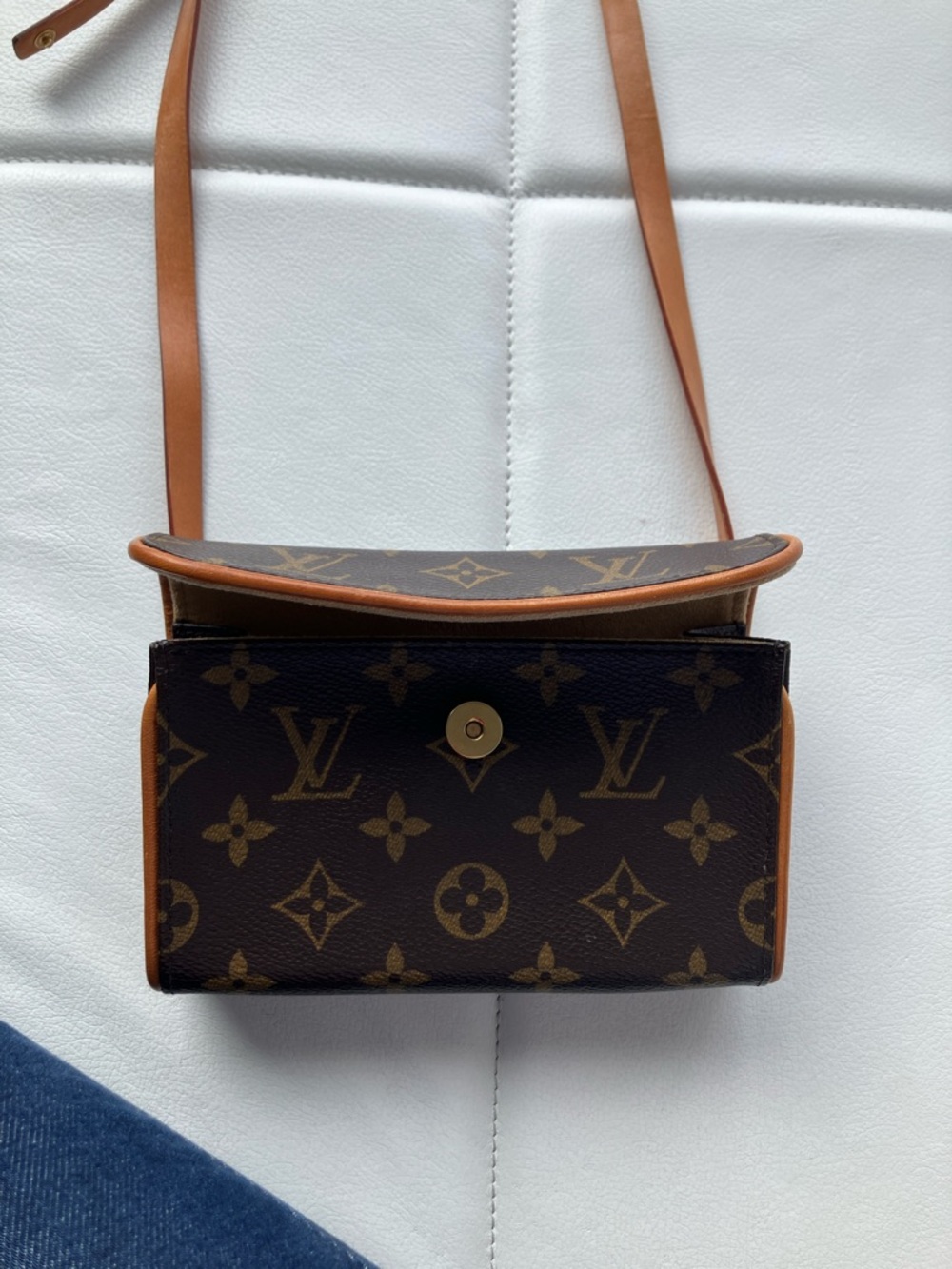 Louis Vuitton Brown Monogram Crossbody with Tan Leather Trim
